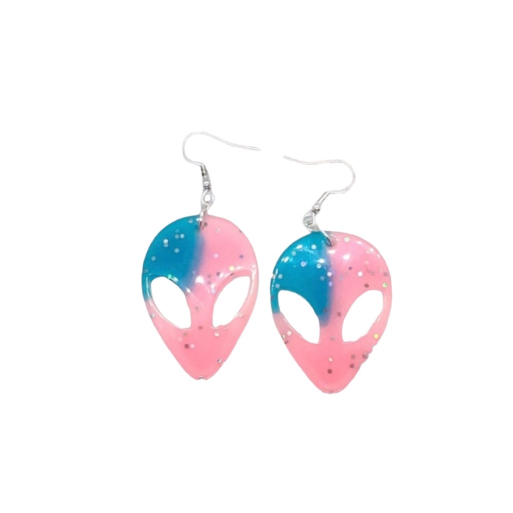 Cotton Candy Alien Earrings